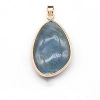 Labradorite Pendants, with Zinc Alloy, irregular, gold color plated, fashion jewelry grey 