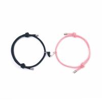 Pulseras para Parejas, Polipropileno Nylon, con aleación de zinc, Corazón, chapado, 2 piezas & Ajustable & Joyería & para la pareja, más colores para la opción, 3mm, longitud:14-26 cm, Vendido por Par