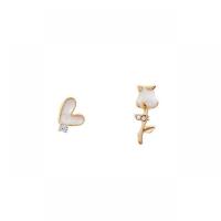 Asymmetric Earrings, Zinc Alloy, high quality gold color plated, fashion jewelry & for woman & enamel & with rhinestone, golden  