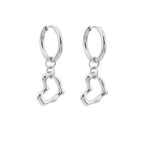 Huggie Hoop Drop Earring, Titanium Steel, Heart, polished, fashion jewelry & for woman, original color 