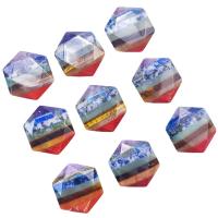 Gemstone Decoration, Hexagon, polished, patchwork & faceted, mixed colors 