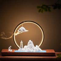 Porcelain Hanging Incense Burner, handmade, for home and office & durable & with LED light 