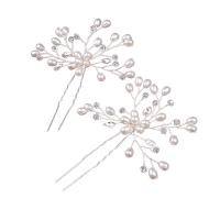 Hair Stick, Zinc Alloy, with Plastic Pearl, fashion jewelry & for woman & with rhinestone 