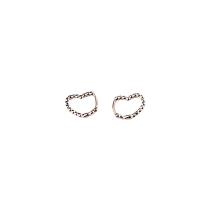 Brass Huggie Hoop Earring, Heart, silver color plated, fashion jewelry & for woman, silver color 