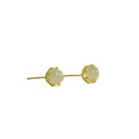 Brass Stud Earring, with Resin, gold color plated, Korean style & for woman, 7mm 