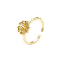 Cubic Zirconia Micro Pave Brass Finger Ring, gold color plated, Adjustable & micro pave cubic zirconia & for woman, 20mm 