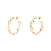 Cubic Zirconia Micro Pave Brass Earring, gold color plated & micro pave cubic zirconia & for woman 