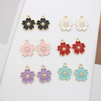 Zinc Alloy Enamel Pendants, Flower, DIY 