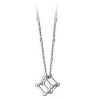 Zinc Alloy Necklace, Cube, platinum color plated, for woman & hollow Approx 16 Inch 