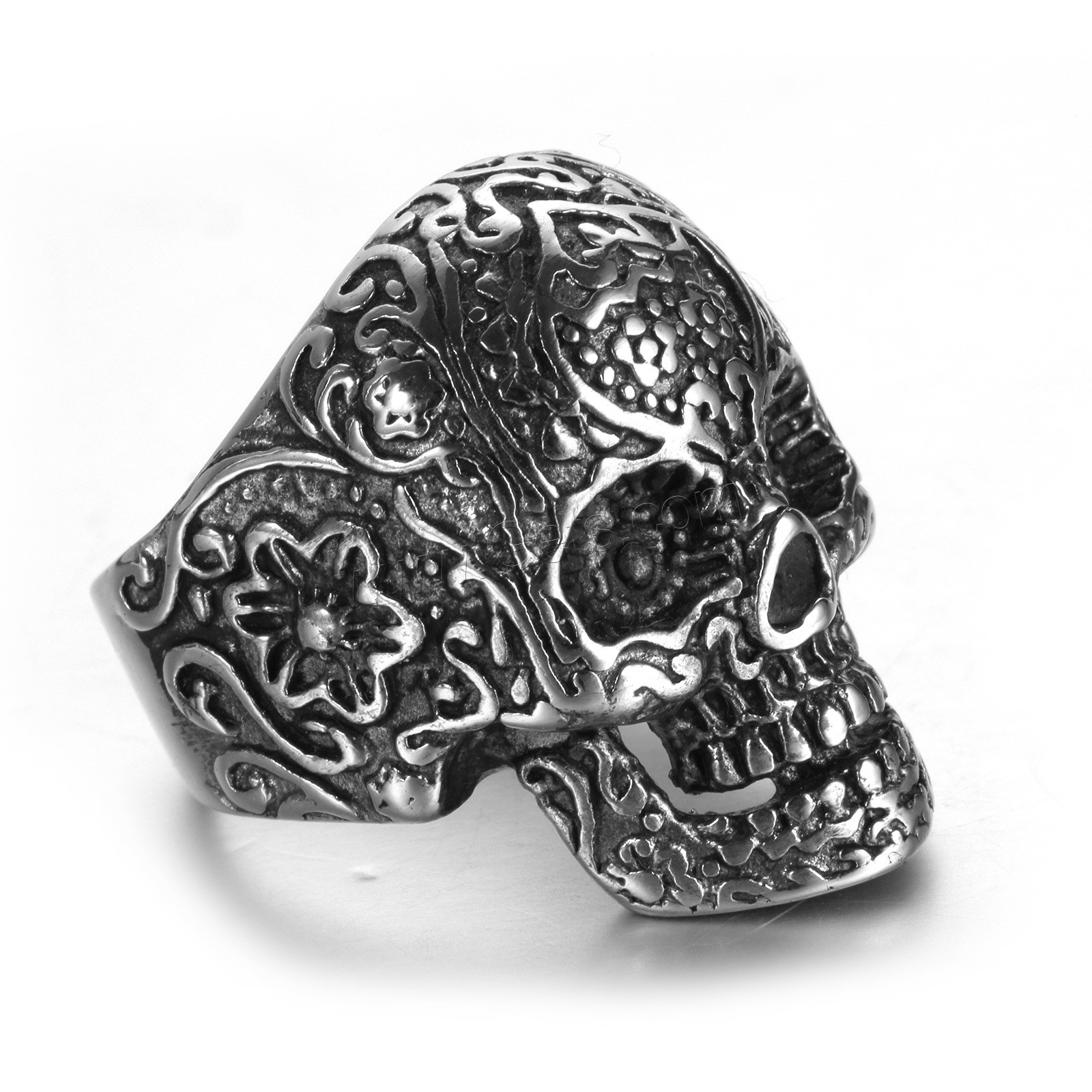 304 Stainless Steel Finger Ring, Skull, plated, different size for choice & for man, more colors for choice, Sold By PC