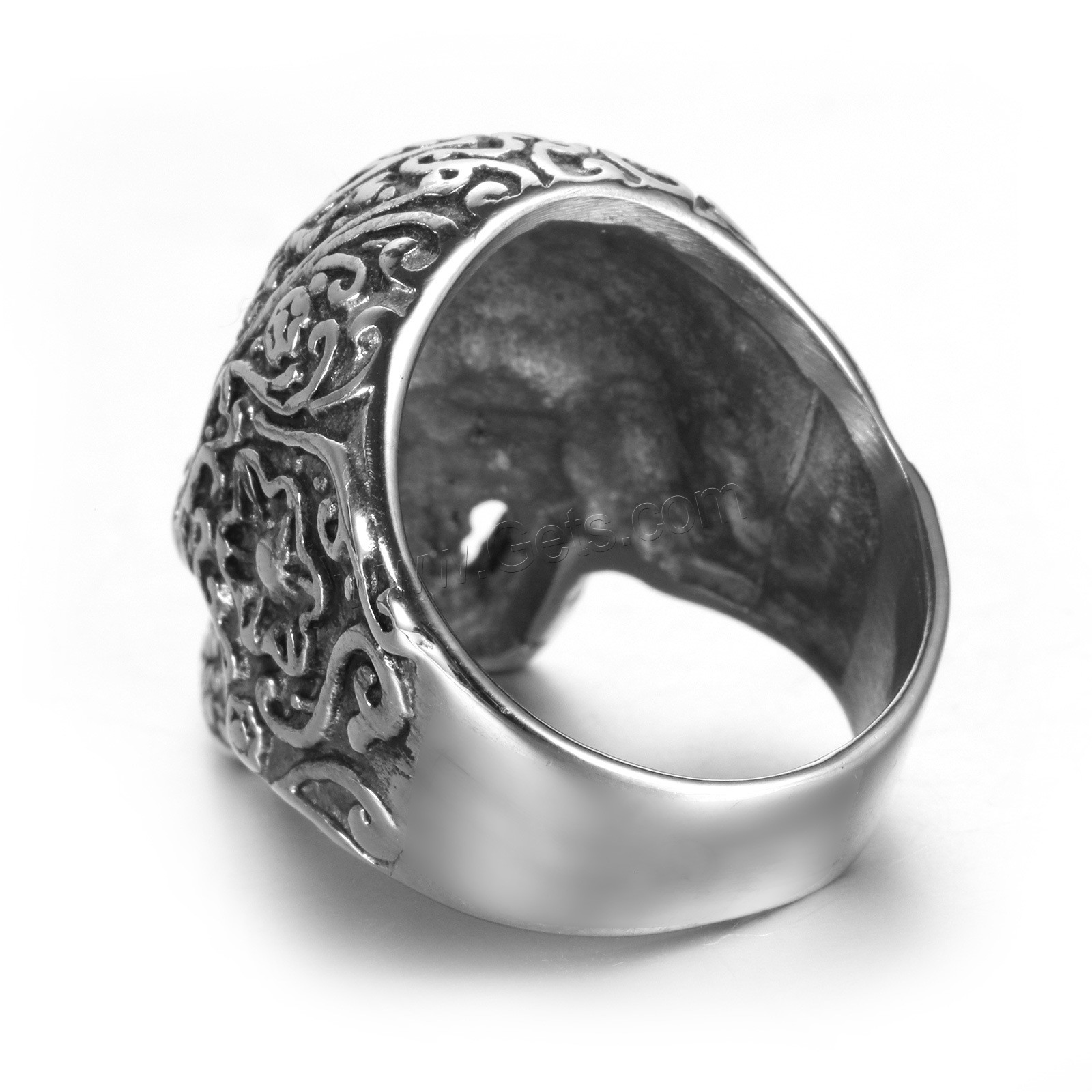 304 Stainless Steel Finger Ring, Skull, plated, different size for choice & for man, more colors for choice, Sold By PC