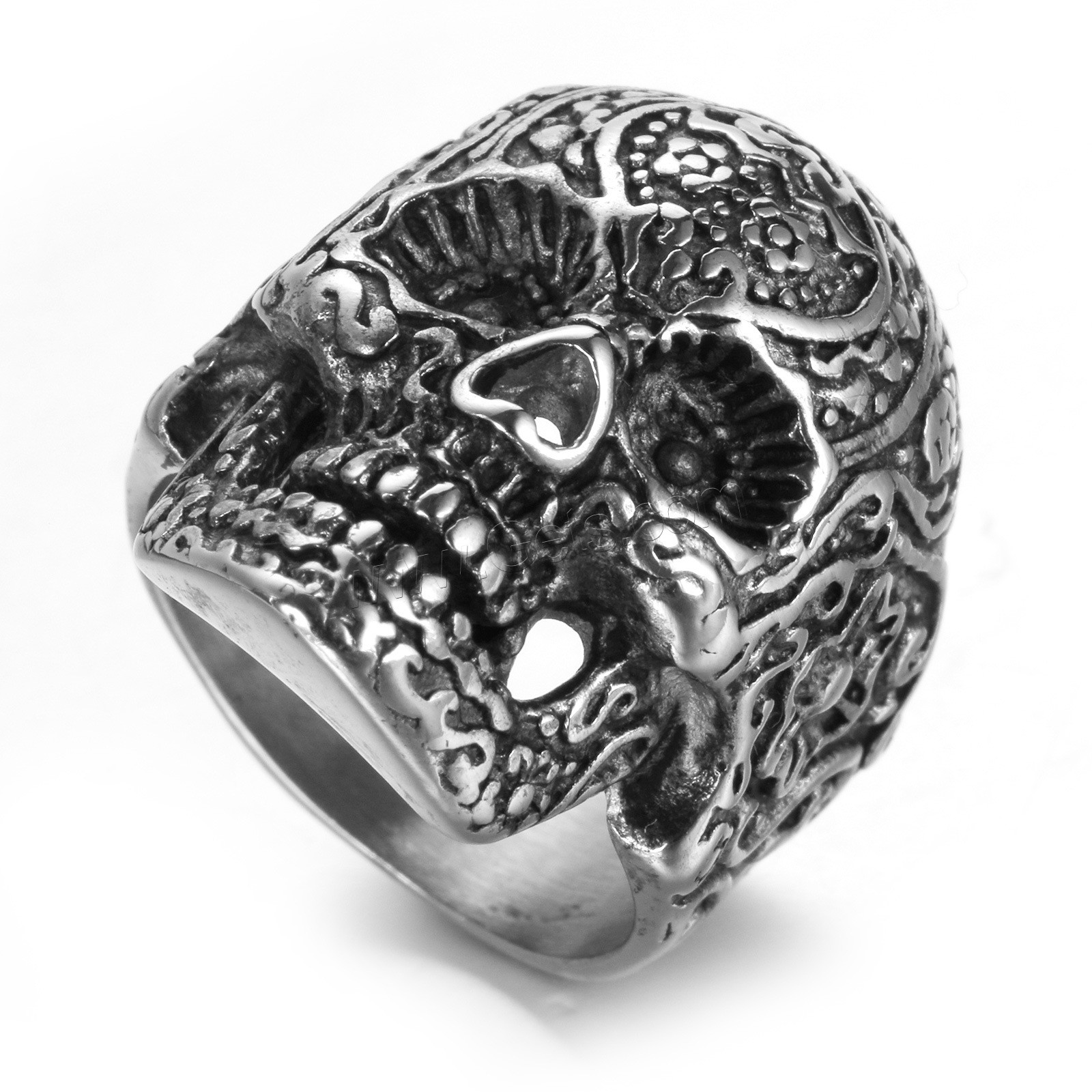 304 Stainless Steel Finger Ring, Skull, plated, different size for choice & for man, more colors for choice, Sold By PC