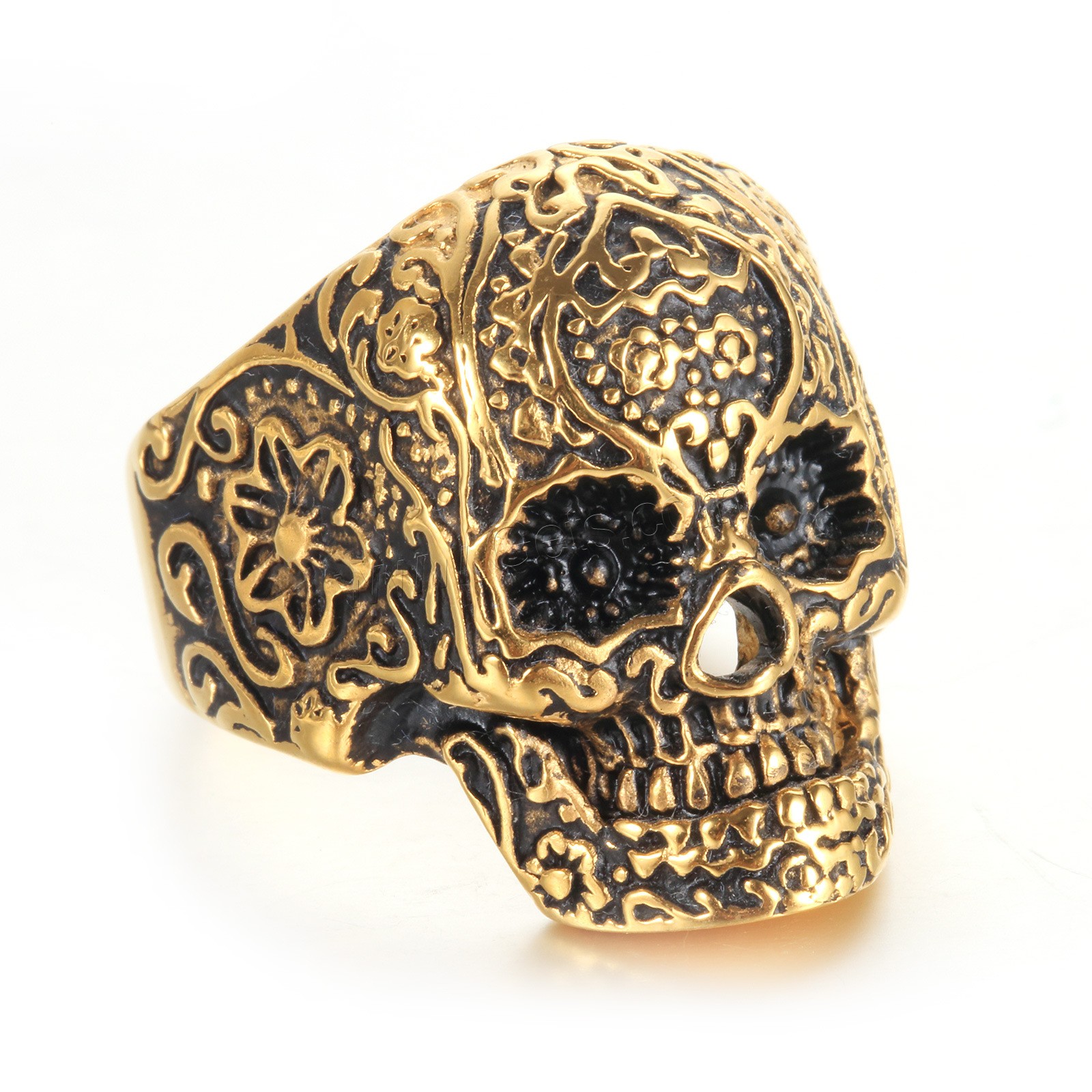 304 Stainless Steel Finger Ring, Skull, plated, different size for choice & for man, more colors for choice, Sold By PC