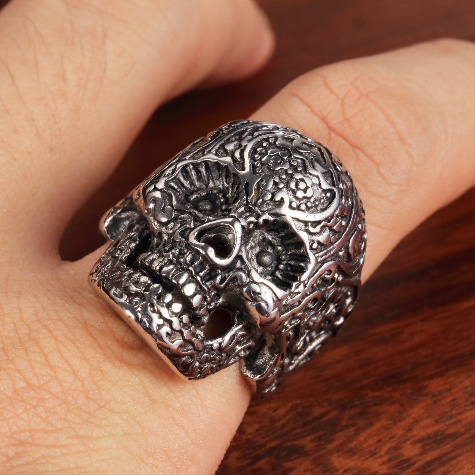 304 Stainless Steel Finger Ring, Skull, plated, different size for choice & for man, more colors for choice, Sold By PC