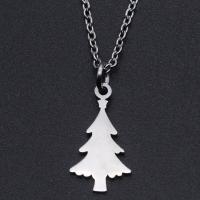 Collier de bijoux de titane, Acier titane, arbre de noël, Placage ionique sous vide, unisexe, plus de couleurs à choisir Environ 40 cm Vendu par sac