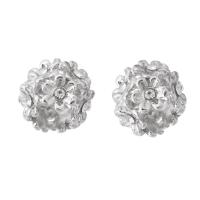 Perles de gros trou en alliage de zinc, fleur, Placage de couleur argentée, DIY & avec strass, argent Environ 7mm, Vendu par PC