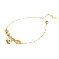 Partículas de acero pulsera tobillera, con 4.6cm extender cadena, chapado en color dorado, Joyería & para mujer, dorado, 43mm, longitud:19.2 cm, Vendido por UD