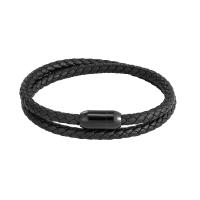 Bracelet en cuir artificiel, avec acier inoxydable 316L, bracelet tressé & pour homme, plus de couleurs à choisir, 410mm, Vendu par PC