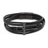 Mikrofaser PU Armband, mit 316 L Edelstahl, plattiert, geflochten & für den Menschen, keine, verkauft von PC