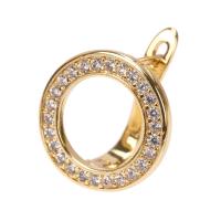 Cubic Zirconia Micro Pave Brass Earring, gold color plated, micro pave cubic zirconia & for woman & hollow 