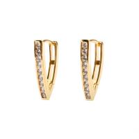 Cubic Zirconia Micro Pave Brass Earring, gold color plated, micro pave cubic zirconia & for woman 