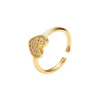 Brass Cuff Finger Ring, gold color plated, Adjustable & micro pave cubic zirconia & for woman, 20mm 