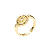 Brass Cuff Finger Ring, gold color plated, Adjustable & micro pave cubic zirconia & for woman, 20mm 