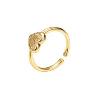 Brass Cuff Finger Ring, gold color plated, Adjustable & micro pave cubic zirconia & for woman, 20mm 