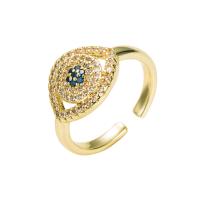 Cubic Zirconia Micro Pave Brass Finger Ring, gold color plated, Adjustable & micro pave cubic zirconia & for woman, 20mm 