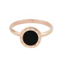 Titan Stahl Fingerring, Titanstahl, mit Acryl, Vakuum-Ionen-Beschichtung, Modeschmuck & mit römischen Zahl & verschiedene Größen vorhanden & für Frau, Roségold, 2x2mm, verkauft von PC