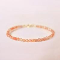 Sonnenstein Armband, Modeschmuck & unterschiedliche Länge der Wahl & für Frau & facettierte, orange, 3mm, verkauft von PC