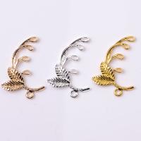 Zinc Alloy Charm Connector, Leaf, plated, DIY & 1/4 loop 