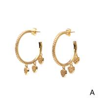 Cubic Zirconia Micro Pave Brass Earring, gold color plated & micro pave cubic zirconia & for woman 