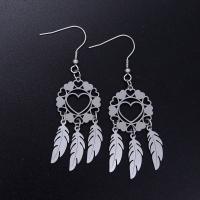 Boucles d'oreilles en acier titane, Attrapeur de rêves, Placage ionique sous vide, pour femme & creux, plus de couleurs à choisir Vendu par sac