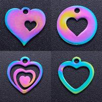 pendentifs de cœur en inox , Acier inoxydable 304, coeur, Placage ionique sous vide, unisexe & styles différents pour le choix & creux, plus de couleurs à choisir Vendu par sac