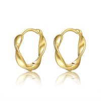 Brass Huggie Hoop Earring, gold color plated, for woman, golden 