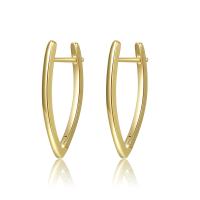 Brass Huggie Hoop Earring, gold color plated, for woman, golden 