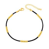 Partículas de acero pulsera tobillera, con cordón poliéster, con 5cm extender cadena, Recubrimiento iónico al vacío, Ajustable & Joyería & unisexo, color mixto, 3mm, longitud:aproximado 20 cm, Vendido por UD