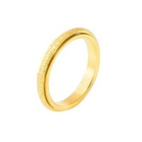 Titan Stahl Fingerring, Titanstahl, Kreisring, Vakuum-Ionen-Beschichtung, kann verdreht werden & Modeschmuck & verschiedene Größen vorhanden & für Frau, goldfarben, 3.5mm, verkauft von PC