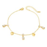 Partículas de acero pulsera tobillera, con 5cm extender cadena, Recubrimiento iónico al vacío, Ajustable & Joyería & micro arcilla de zirconia cúbica & para mujer, más colores para la opción, 4x9mm, longitud:aproximado 21 cm, Vendido por UD