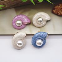 Broche émail, alliage de zinc, avec perle de plastique, escargot, Placage, unisexe, plus de couleurs à choisir, 40mm Vendu par lot