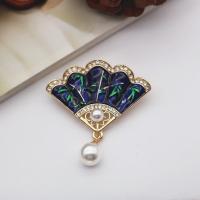 Broche de diamantes de imitación de la aleación de Zinc, con Perlas plásticas, chapado en color dorado, para mujer & esmalte & con diamantes de imitación, 30-60mm, 10PCs/Grupo, Vendido por Grupo