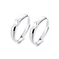 Anillos para Pareja, plata de ley 925, chapado en color de platina, Ajustable & abrir & diferentes estilos para la opción, Vendido por UD