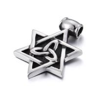 Edelstahl Anhänger, 304 Edelstahl, Hexagram, Vakuumbeschichtung, Modeschmuck & DIY & für den Menschen & Schwärzen, schwarz, 45x32mm, verkauft von PC