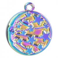 Zinc Alloy Jewelry Pendants, Flat Round, colorful plated, Unisex Approx 50 cm 