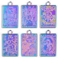 Zinc Alloy Jewelry Pendants, Rectangle, colorful plated, Unisex Approx 50 cm 