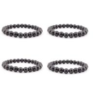 Pulsera de Piedras Preciosas, Diamante, Esférico, elástico & unisexo, Negro, 8mm, Vendido por UD