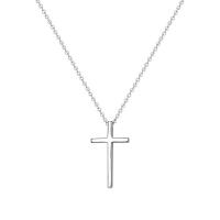 Collier de bijoux en argent , Argent sterling 925, croix, Plaqué de platine, bijoux de mode & pour femme Environ 17.7 pouce, Vendu par PC