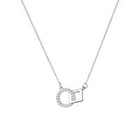 Zircon cubique Micro Pave collier en argent sterling, Argent sterling 925, Plaqué de platine, bijoux de mode & pavé de micro zircon & pour femme, 450mm, Vendu par PC