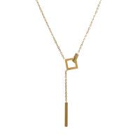 Collier de bijoux de titane, Acier titane, Placage ionique sous vide, bijoux de mode & pour femme, Or, 45mm cm, Vendu par PC